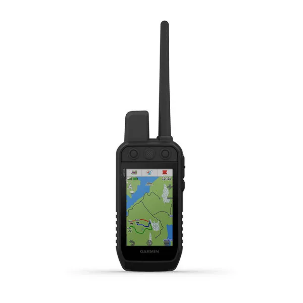 Garmin Alpha 300 K Handgerät mit Antenne und Kartenansicht auf dem Display (Herstellerbild Garmin)